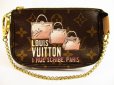 Photo1: LOUIS VUITTON Monogram Leather Brown Mini Accessories Chain Pouch #5029 (1)