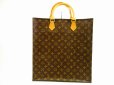 Photo1: LOUIS VUITTON Monogram Leather Brown Hand Bag Tote Bag Sac Plat #5034 (1)