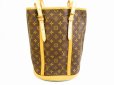 Photo2: LOUIS VUITTON Monogram Leather Brown Tote Bag Bucket GM w/Pouch #5037 (2)