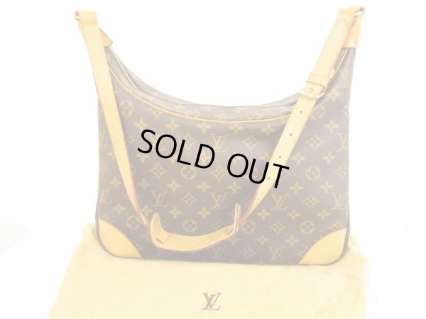 Photo1: LOUIS VUITTON Monogram Leather Brown Shoulder Bag Purse Boulogne 35 #5040