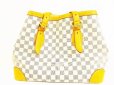 Photo2: LOUIS VUITTON Azur Leather White Tote&Shoppers Bag Hampstead MM #5041 (2)