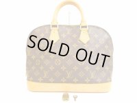 LOUIS VUITTON Monogram Leather Brown Hand Bag Purse Alma #5046