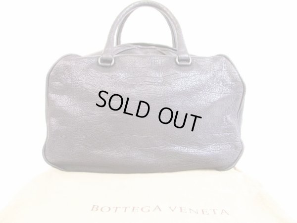 Photo1: BOTTEGA VENETA Goat Leather Metallic Gray Hand Bag Mini Boston Bag #5061