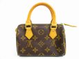 Photo1: LOUIS VUITTON Monogram Leather Brown Hand Bag Pouch Mini Speedy #5063 (1)