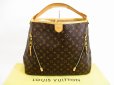 Photo1: LOUIS VUITTON Monogram Leather Brown Shoulder Bag Hobo Delightful GM #5069 (1)