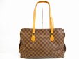 Photo1: LOUIS VUITTON Damier Leather Brown Tote Bag Columbine 100th Limited #5072 (1)