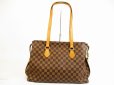 Photo2: LOUIS VUITTON Damier Leather Brown Tote Bag Columbine 100th Limited #5072 (2)