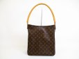 Photo1: LOUIS VUITTON Monogram Leather Brown Shoulder Bag Purse Looping GM #50７8 (1)