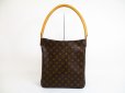 Photo2: LOUIS VUITTON Monogram Leather Brown Shoulder Bag Purse Looping GM #50７8 (2)