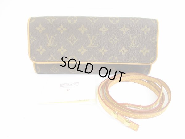 Photo1: LOUIS VUITTON Monogram Leather Brown Fanny Packs Pochette Twin GM #50７9