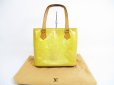 Photo1: LOUIS VUITTON Vernis Patent Leather Beige Tote&Shoppers Bag Houston #5082 (1)