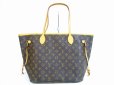 Photo2: LOUIS VUITTON Monogram Leather Brown Tote&Shoppers Bag Neverfull MM #5086 (2)