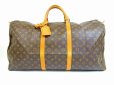 Photo1: LOUIS VUITTON Monogram Leather Brown Duffle&Gym Bag Keepall 60 #5099 (1)