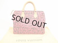 LOUIS VUITTON Monogram Leather Graffiti Pink Hand Bag Purse Speedy30 #5115