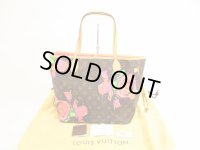 LOUIS VUITTON Leather Brown Limited Tote Bag Purse Neverfull MM Rose #5116