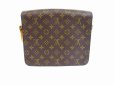 Photo2: LOUIS VUITTON Monogram Leather Brown Cross-body Bag Cartouchiere GM #5121 (2)