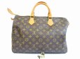 Photo1: LOUIS VUITTON Monogram Leather Brown Hand Bag Purse Speedy35 #5126 (1)