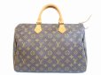 Photo2: LOUIS VUITTON Monogram Leather Brown Hand Bag Purse Speedy35 #5126 (2)