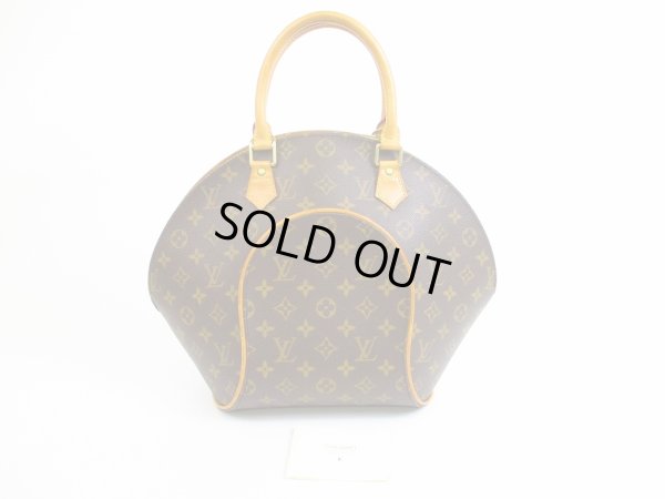 Photo1: LOUIS VUITTON Monogram Leather Brown Hand Bag Purse Ellipse MM #5128