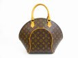 Photo2: LOUIS VUITTON Monogram Leather Brown Hand Bag Purse Ellipse MM #5128 (2)