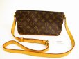 Photo1: LOUIS VUITTON Monogram Leather Brown Cross-body Bag Purse Trotteur #5130 (1)