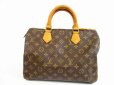 Photo2: LOUIS VUITTON Vintage Monogram Leather Brown Hand Bag Purse Speedy30 #5131 (2)