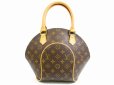 Photo1: LOUIS VUITTON Monogram Leather Brown Hand Bag Purse Ellipse PM #5138 (1)