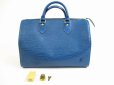 Photo1: LOUIS VUITTON Epi Leather Blue Hand Bag Purse Speedy30 #5141 (1)