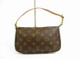 Photo2: LOUIS VUITTON Monogram Leather Brown Accessories Pouch Pochette #5143 (2)