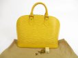 Photo1: LOUIS VUITTON Epi Leather Yellow Hand Bag Purse Alma #5158 (1)