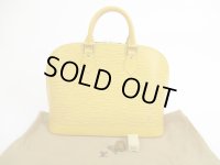 LOUIS VUITTON Epi Leather Yellow Hand Bag Purse Alma #5158