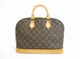 Photo1: LOUIS VUITTON Monogram Leather Brown Hand Bag Purse Alma #5160 (1)