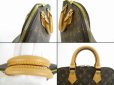 Photo7: LOUIS VUITTON Monogram Leather Brown Hand Bag Purse Alma #5160