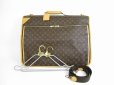 Photo1: LOUIS VUITTON Monogram Leather Brown Portable Garment Cover w/Strap #5163 (1)