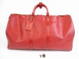 Photo1: LOUIS VUITTON Epi Leather Red Duffle&Gym Bag Boston Bag Keepall 55 #5172 (1)