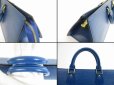 Photo7: LOUIS VUITTON Epi Leather Blue Hand Bag Purse Sac Triangle #5173