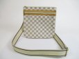 Photo1: LOUIS VUITTON Azur Leather White Cross-body Bag Pohette Bosphore #5178 (1)