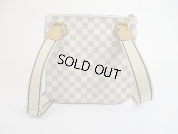 Photo2: LOUIS VUITTON Azur Leather White Cross-body Bag Pohette Bosphore #5178