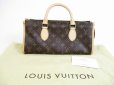 Photo1: LOUIS VUITTON Monogram Leather Brown Hand Bag Purse Popincourt #5180 (1)