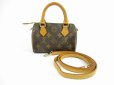 Photo1: LOUIS VUITTON Monogram Leather Brown Hand Bag Mini Speedy w/Strap #5182 (1)