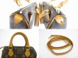 Photo8: LOUIS VUITTON Monogram Leather Brown Hand Bag Mini Speedy w/Strap #5182