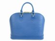 Photo2: LOUIS VUITTON Epi Leather Blue Hand Bag Purse Alma #5193 (2)