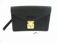 Photo1: LOUIS VUITTON Epi Leather Black Clutch Bag Purse Sellier Dragonne #5196 (1)