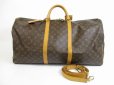 Photo1: LOUIS VUITTON Monogram Leather Brown Gym Bag Keepall 60 Bandouliere #5197 (1)