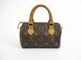 Photo1: LOUIS VUITTON Monogram Leather Brown Hand Bag Mini Speedy #5200 (1)