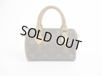 LOUIS VUITTON Monogram Leather Brown Hand Bag Mini Speedy #5200