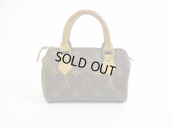 Photo1: LOUIS VUITTON Monogram Leather Brown Hand Bag Mini Speedy #5200