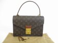 Photo1: LOUIS VUITTON Monogram Leather Brown Hand Bag Purse Concorde #5209 (1)