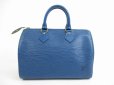 Photo1: LOUIS VUITTON Epi Leather Blue Hand Bag Purse Speedy25 #5212 (1)