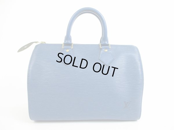 Photo1: LOUIS VUITTON Epi Leather Blue Hand Bag Purse Speedy25 #5212